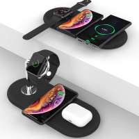 amazon 2020 5 coil wireless charging docking station 3 in 1 wireless charger for phone watch earphone charger